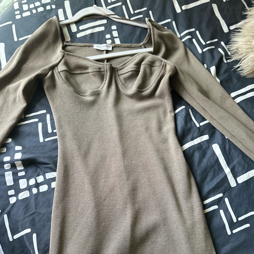 MIDI olive green dress